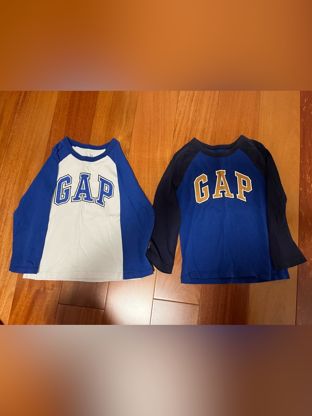 GAP Boys Long Sleeve Raglan Tees - Blue, Navy & White